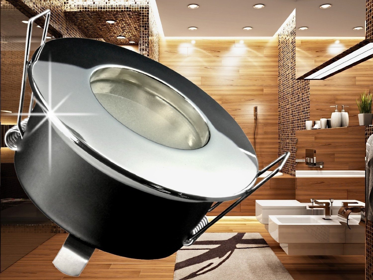 Einbau 230V 7W Dimmbar Nass Feuchtraumlampe Bad Dusche Decke LED